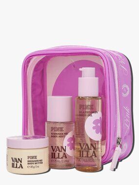 PINK Victoria's Secret Vanilla Body Oil, Mist & Butter Set - Pink